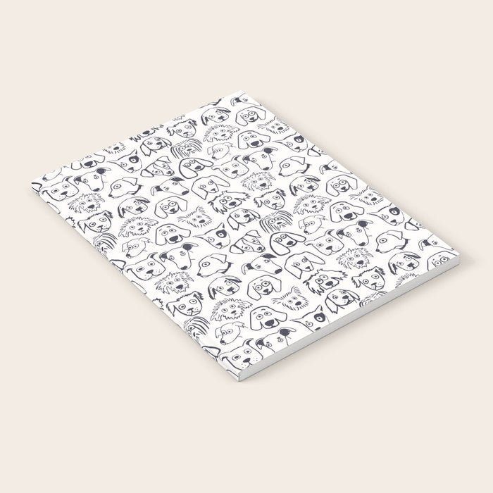 Lots of dogs doggy faces pattern Notebook Gallery Image 1