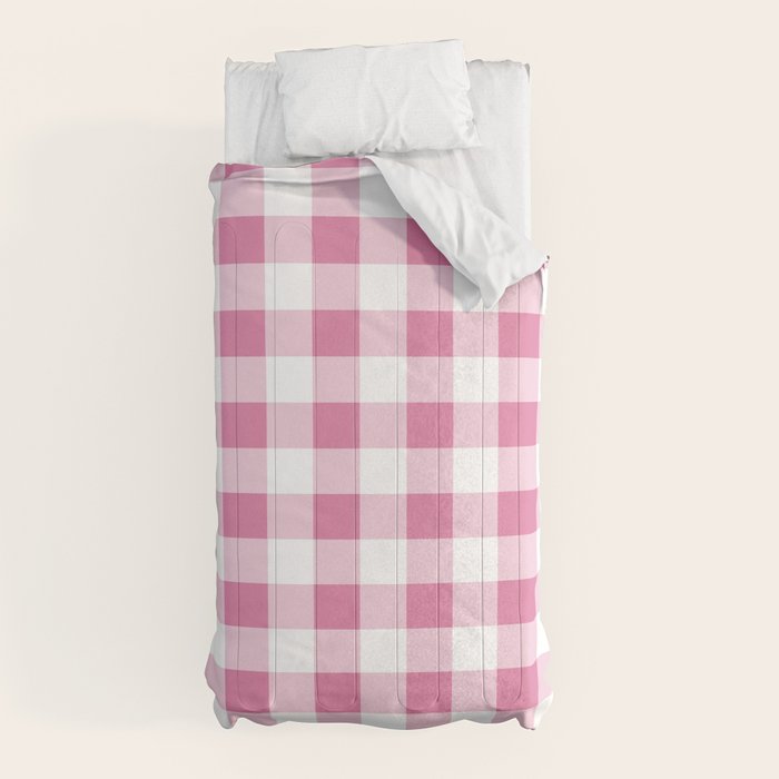 Gingham Large Pink White Comforter Gallery Image 10