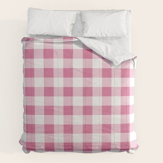 Gingham Large Pink White Comforter Gallery Image 2