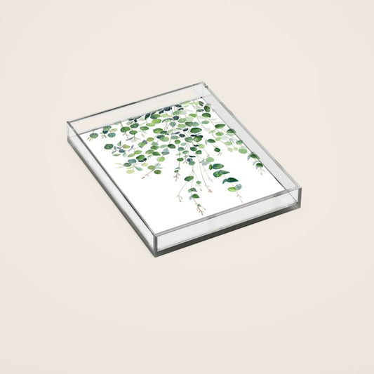 Eucalyptus Watercolor Acrylic Tray Gallery Image 2