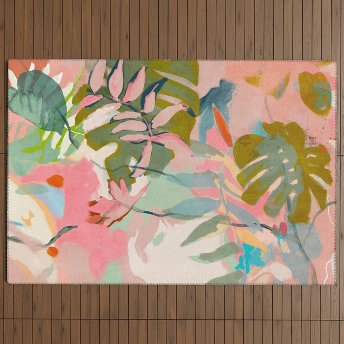 tropical home jungle abstract Outdoor Rug Gallery Image 4