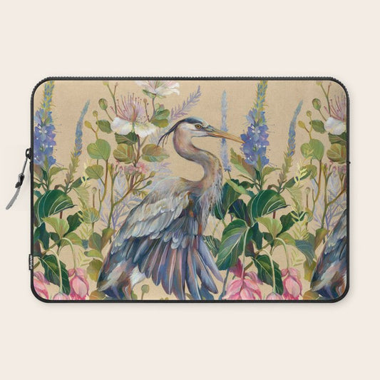 Blue Heron Floral Laptop Sleeve Gallery Image 2