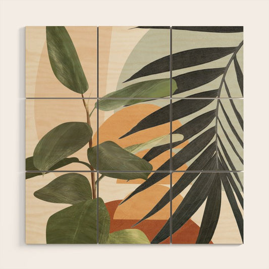 Sunset Flora 03 Wood Wall Art Gallery Image 2