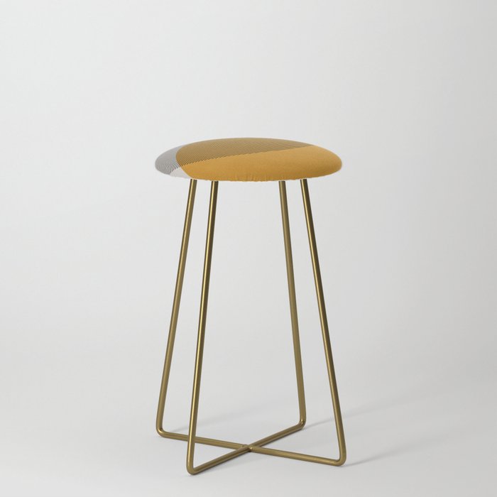 Mid Century Modern Shapes and Lines in Yellow Stool Gallery Image 4
