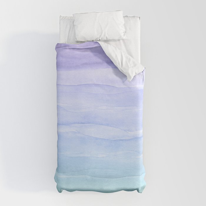 Layers Blue Ombre - Watercolor Abstract Duvet Cover Gallery Image 10