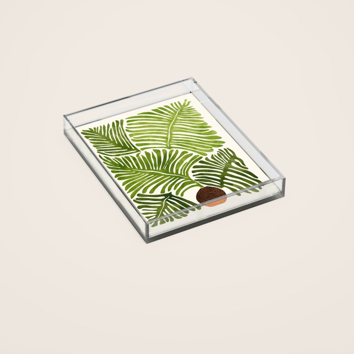 Summer Fern Simple Modern Watercolor Acrylic Tray Gallery Image 2