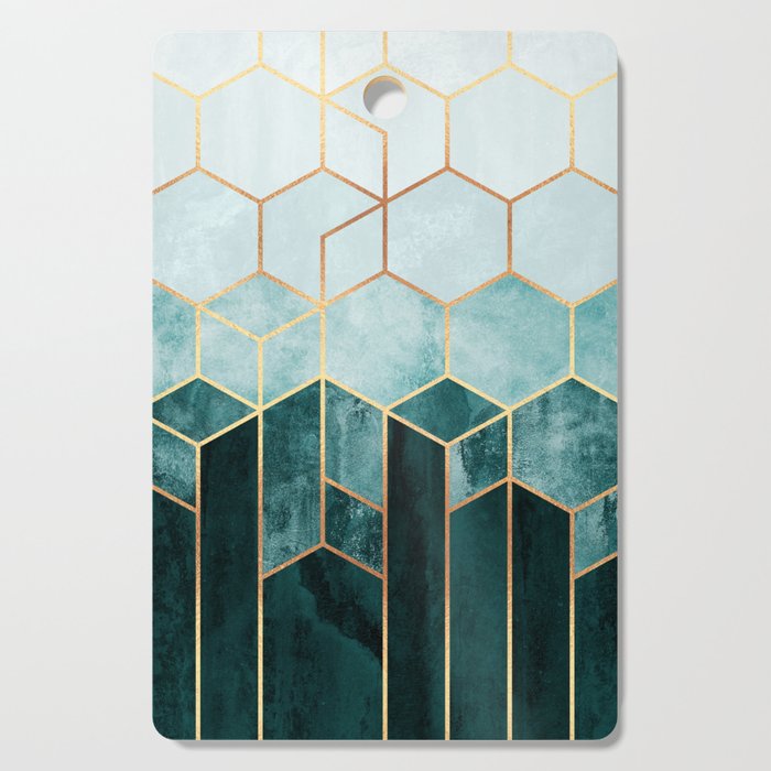 Teal Hexagons Cutting Board Gallery Image 1