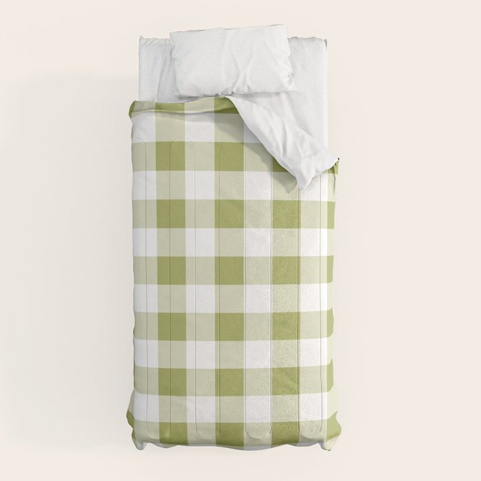 Gingham Large Green White Comforter Gallery Image 10