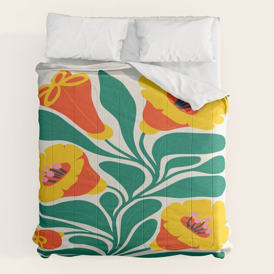 Orioles & Golden Poppy: Les Fleurs | Flower Market 04 | Spring Summer 23 Comforter Gallery Image 2