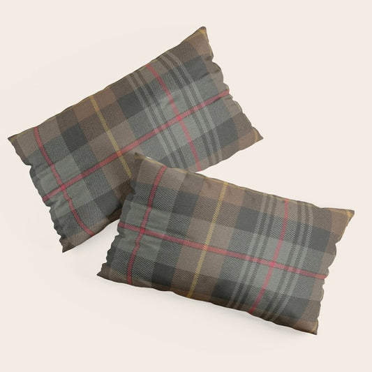 Vintage Brown Gray Tartan Plaid Pattern Pillow Sham Gallery Image 2