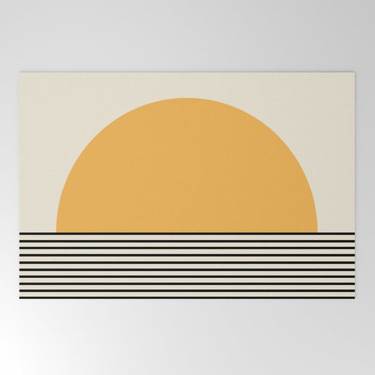 Sunrise / Sunset VI - Yellow & Black Welcome Mat Gallery Image 2