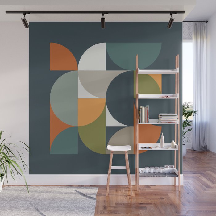 Mid Century Geometric 12/2 Wall Mural Gallery Image 1