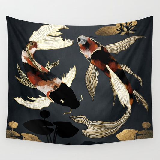 Metallic Koi IV Wall Tapestry Gallery Image 2
