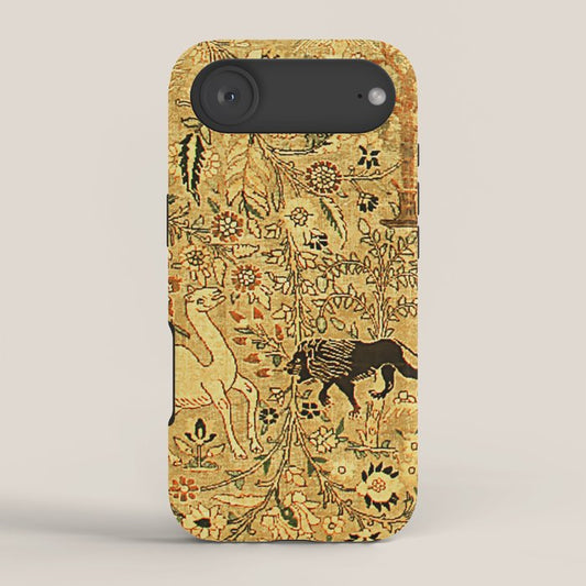 Antique Persian Tabriz Animal Rug Print iPhone Case Gallery Image 2