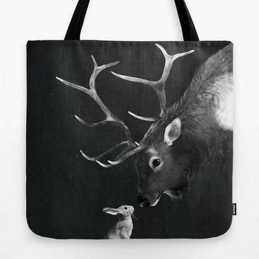 Elk and Rabbit Tote Bag Gallery Image 2