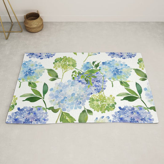 Blue Hydrangea Flowers Rug Gallery Image 2