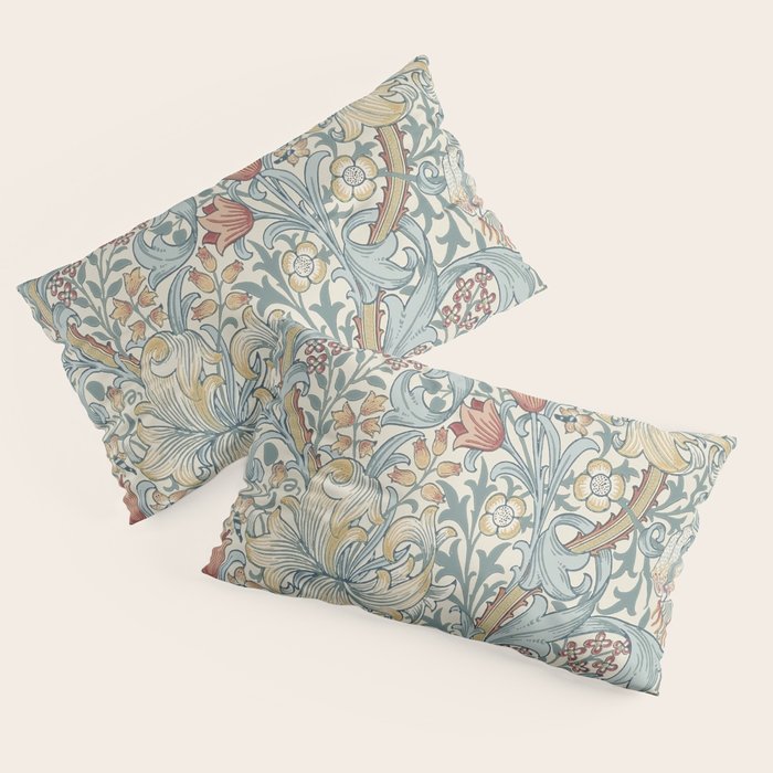 William Morris Vintage Golden Lily Soft Slate & Manilla Pillow Sham Gallery Image 4