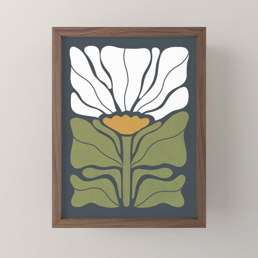 Modern Boho Art Nouveau Floral 3.1 ochre green grey Mini Art Print Gallery Image 2