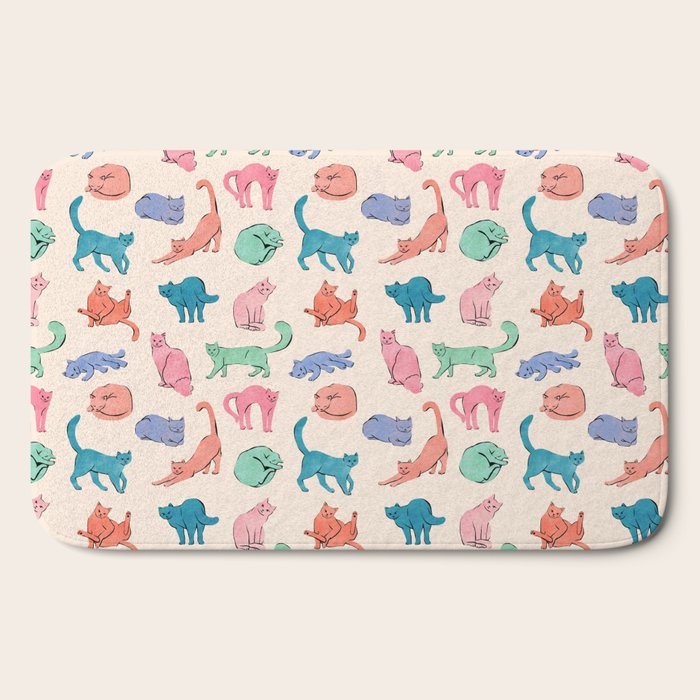 Pastel Cats Bath Mat Gallery Image 2