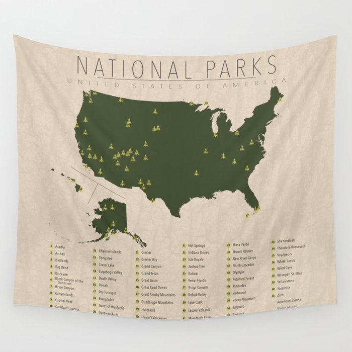 US National Parks Wall Tapestry Gallery Image 3