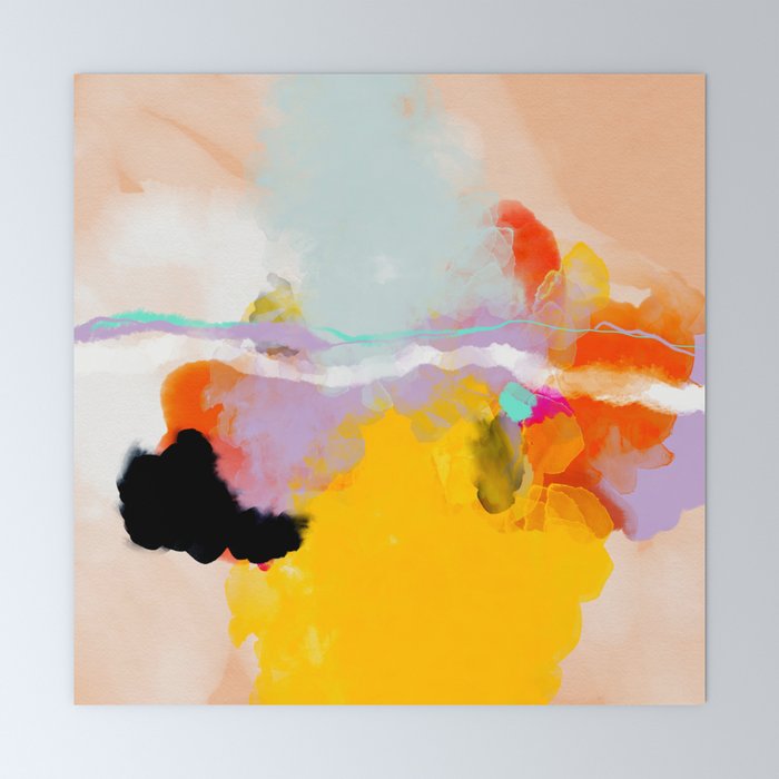 yellow blush abstract Mini Art Print Gallery Image 6