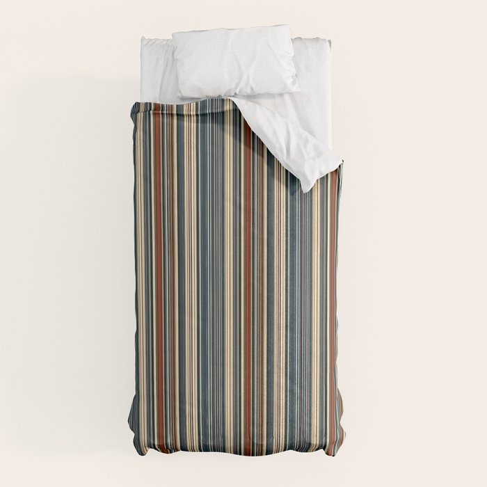 Dark Indigo Tan Stripes Comforter Gallery Image 10