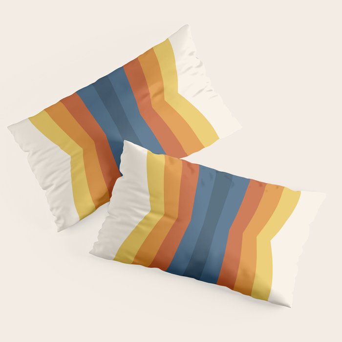 Bright 70's Retro Stripes Reflection Pillow Sham Gallery Image 4
