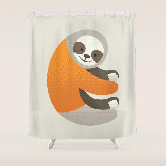 Whimsy Sloth Shower Curtain Gallery Image 1