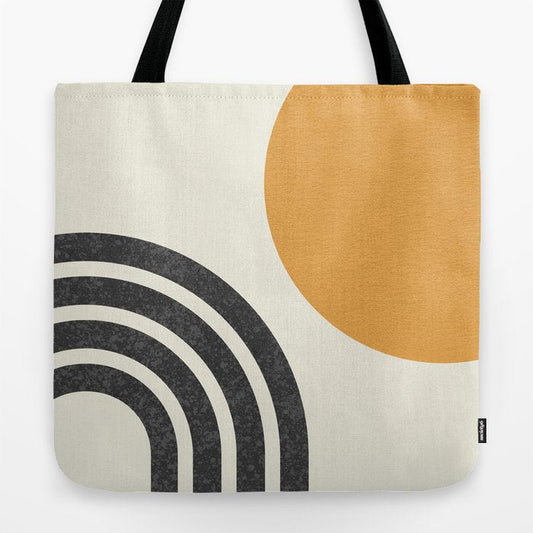 Mid century modern Sun and Rainbow Tote Bag Gallery Image 2