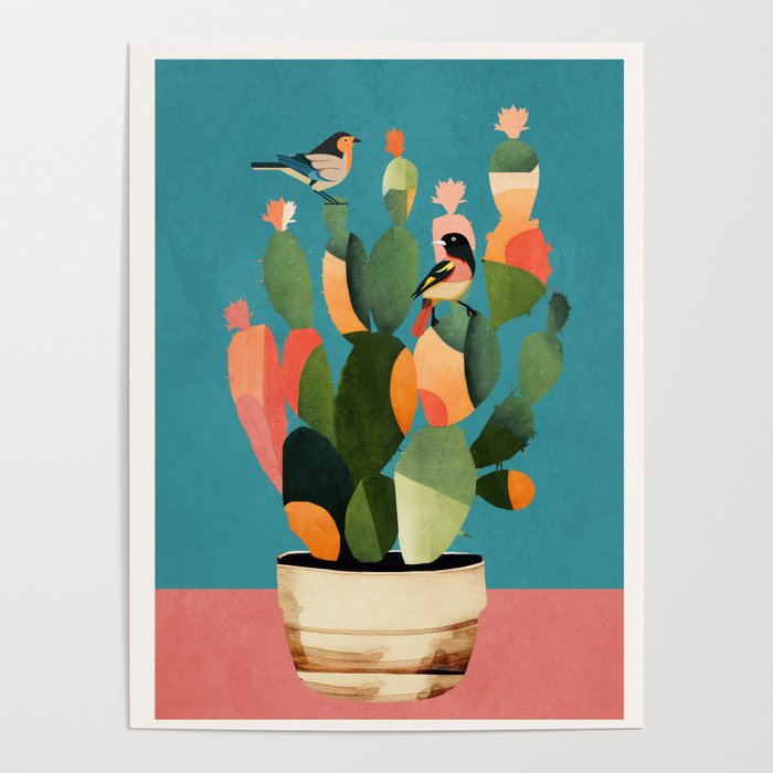 Cactus and Birds 2 Poster Gallery Image 3