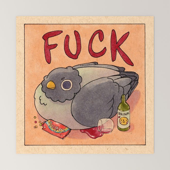 'Fuck' Pigeon 05 Mini Art Print Gallery Image 6