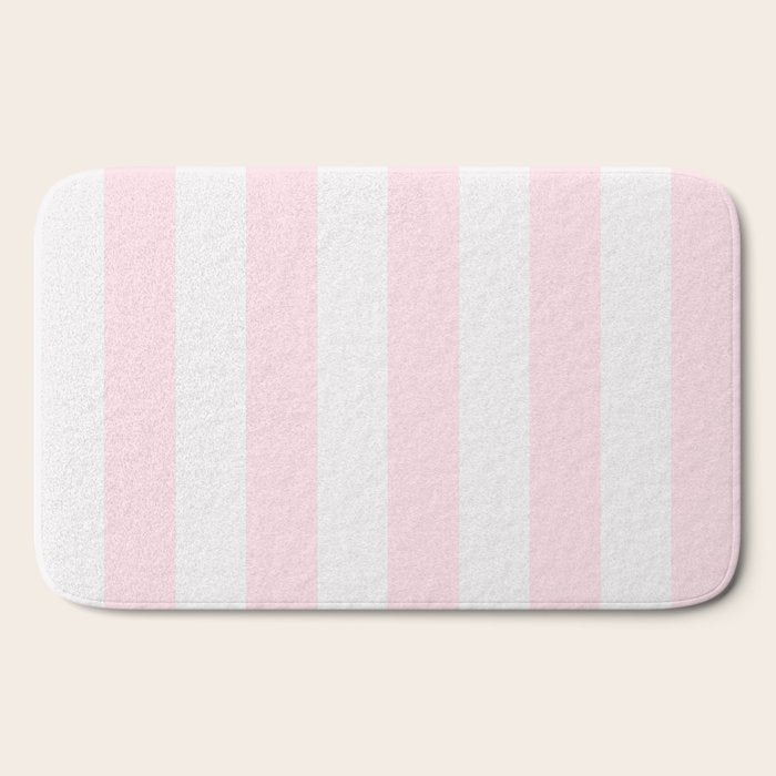 Luxury Striped Pastel Pink Bath Mat Gallery Image 2