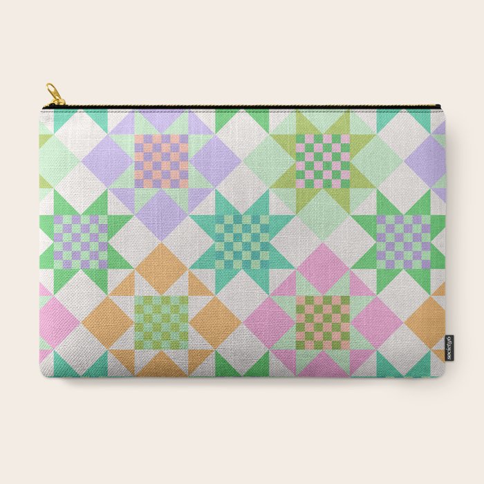 Checkerboard Quilt - Pastel Colors Carry All Pouch Gallery Image 3