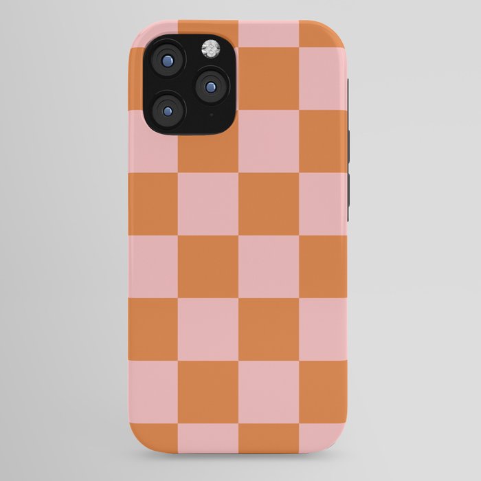 Checkerboard Check Pattern in Pink and Orange iPhone Case Gallery Image 44