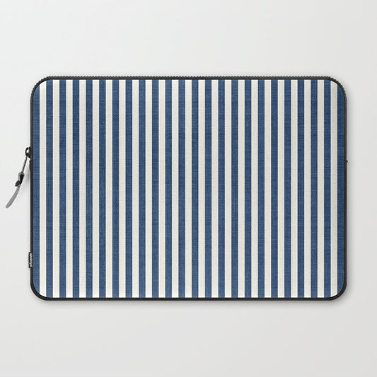 Pinstripe in Navy Blue Laptop Sleeve Gallery Image 2