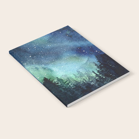 Galaxy Watercolor Aurora Borealis Painting Notebook Gallery Image 2