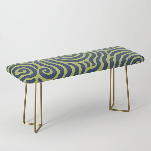 Ripple Effect Pattern Blue and Chartreuse Bench Gallery Image 2