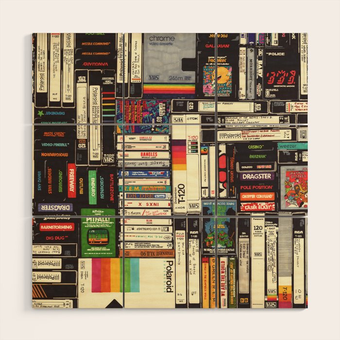 Cassettes, VHS and Video Games Wood Wall Art Gallery Image 3