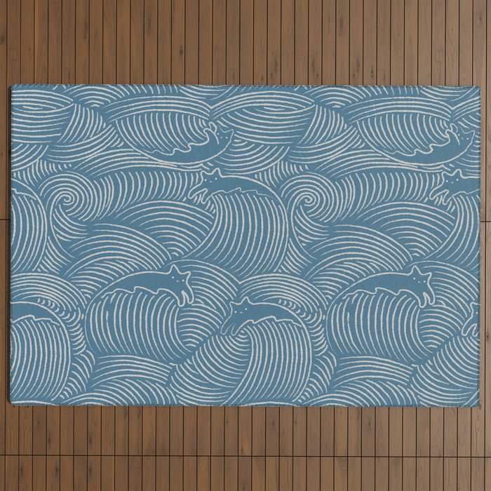 Cat Waves Pattern 2 Outdoor Rug Gallery Image 4