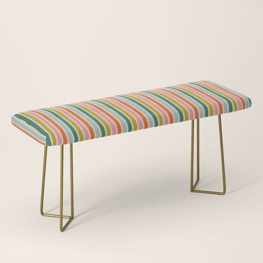 Colorful vintage stripe line art pattern Bench Gallery Image 2
