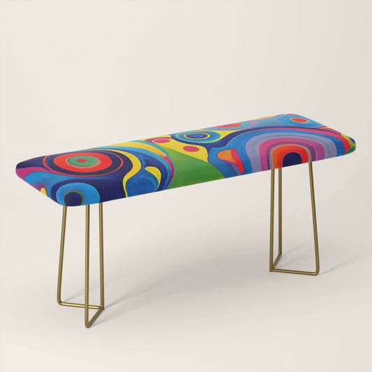 1960s Funky Psychedelic Abstract Bench Gallery Image 2