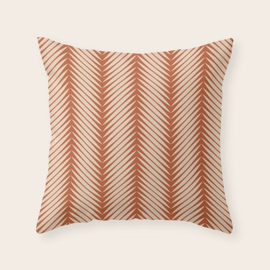 Palm Leaf Pattern - Orange Throw Pillow Gallery Image 2