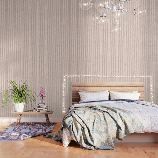 Organic Chevron in Rose Wallpaper Gallery Image 2
