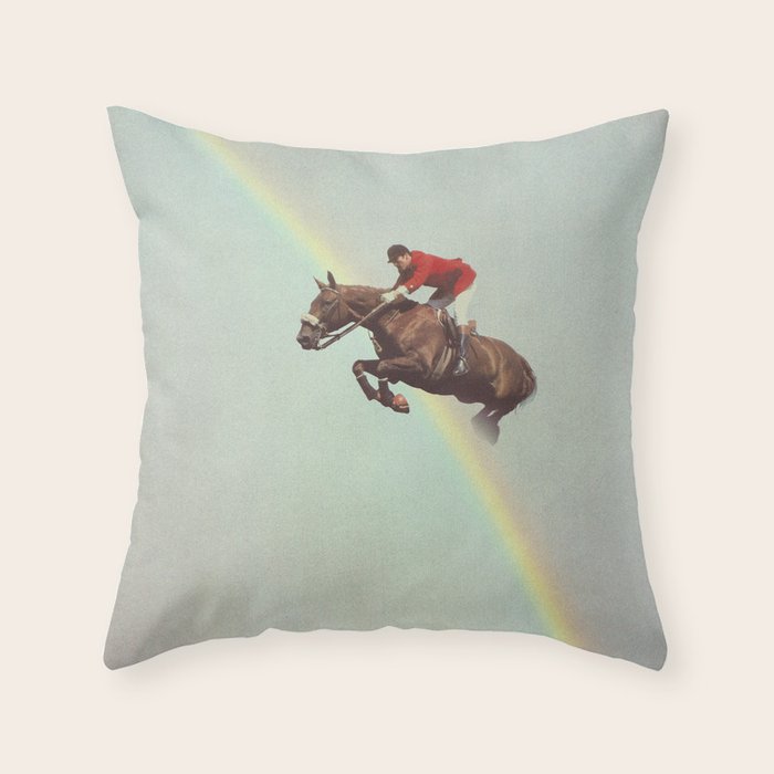 Horse over rainbow Throw Pillow Gallery Image 5