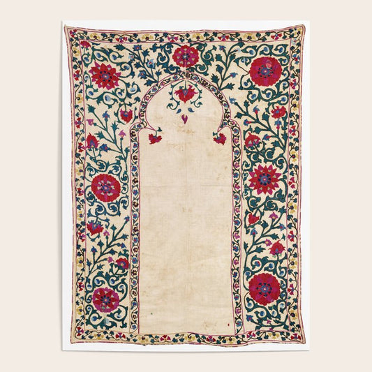 Shakhrisyabz Suzani Joynamoz Uzbekistan Floral Embroidery Print Poster Gallery Image 2