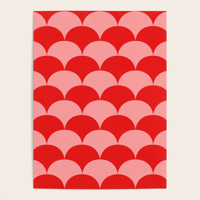 Deco Pattern pink and red Poster Gallery Image 3