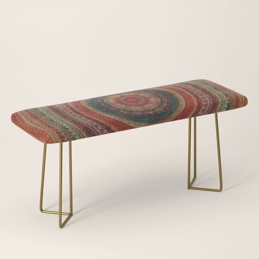 Earth Tone Colored Mandala Bench Gallery Image 2