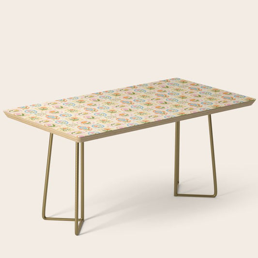 Colorful retro flower art frame art pattern Coffee Table Gallery Image 2