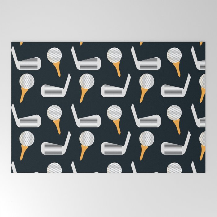 Golf Pattern (Black) Welcome Mat Gallery Image 2