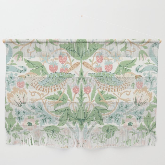 William Morris Strawberry Thief Cochineal Willow Wall Hanging Gallery Image 2